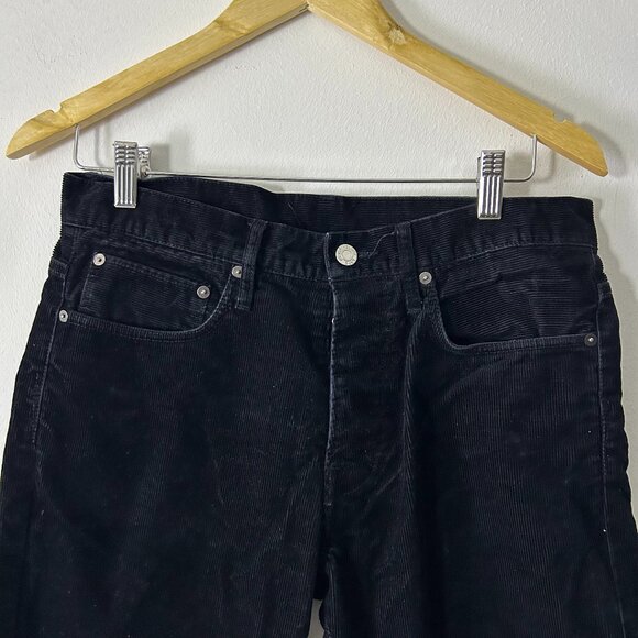 Helmut Lang Black Button Fly 5 Pocket Straight Corduroy Pants Men's Size‎ 30 - Picture 1 of 16